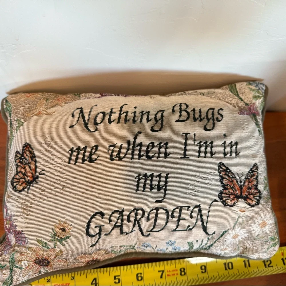 Vintage ‎ Decorative Garden Pillow with Butterfly Design